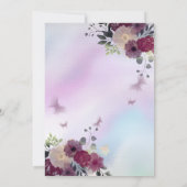 フローラホログラフィック愛らしいドレスQuinceaenera Inv 招待状 (裏面)