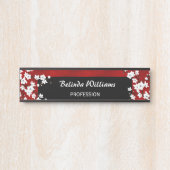 フローラホワイトさくらんぼブロッサムレッドオフィス サインプレート (正面)