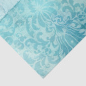 フローラホワイトアジアンブルーバタフライヴィンテージアート 薄葉紙 (詳細)