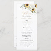 フローラホワイトアジサイひまわり結婚式 プログラム (正面/裏面)