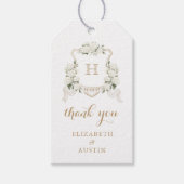 フローラホワイトアジサイ結婚クレストありがとう ギフトタグ (正面)