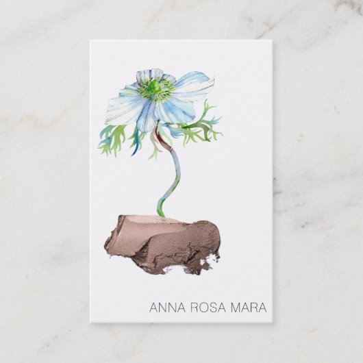 *~*フローラホワイトアネモンバラ金ゴールドQRコード 名刺 (正面)