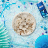 フローラホワイトウォーター色ブライダルシャワー ペーパープレート (パーティー)