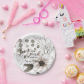 フローラホワイトウォーター色ブライダルシャワー ペーパープレート (パーティー)