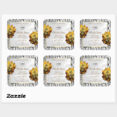 フローラホワイトツリー樹皮粒製品ラベルのロゴ スクエアシール (シート)