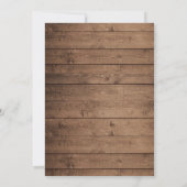 フローラホワイトデイジー素朴ウッドブライダルシャワー 招待状 (裏面)