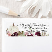 フローラホワイトパンプキンブルゴーニュ赤面ピンクリターン ラベル (インサイチュ)