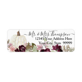 フローラホワイトパンプキンブルゴーニュ赤面ピンクリターン ラベル