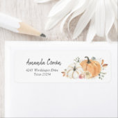 フローラホワイトパンプキン差出人住所ラベル ラベル (インサイチュ)