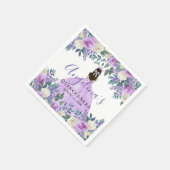 フローラホワイトパープルキンセアニェラ スタンダードカクテルナプキン (角)