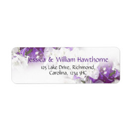 フローラホワイトパープル差出人住所ラベル ラベル