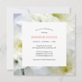 フローラホワイトブライダルシャワー招待 招待状