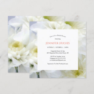 フローラホワイトブライダルシャワー招待 招待状