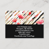 *~*フローラホワイトレッドポピーブラックグリッターフォイルシック 名刺 (裏面)