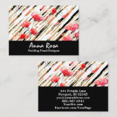 *~*フローラホワイトレッドポピーブラックグリッターフォイルシック 名刺 (正面/裏面)