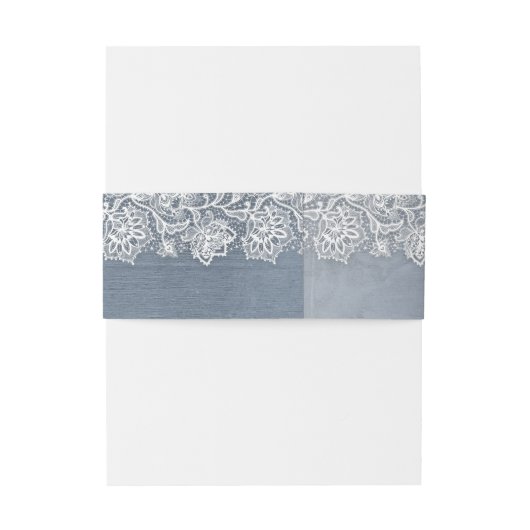 フローラホワイトレースとダスティブルー結婚ズ 招待状ベリーバンド (裏面例)