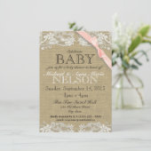 フローラホワイトレースとバーブベビーシャワー 招待状 (スタンド正面)