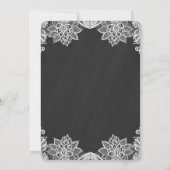 フローラホワイトレースブラックシャルボードカントリーウェディング 招待状 (裏面)