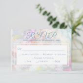 *~*フローラホワイトレースヴィンテージロマン結婚ティック 出欠カード (スタンド正面)