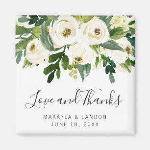 フローラホワイトローズグリーンリー結婚式の引き出物 マグネット