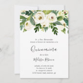 フローラホワイトローゼズグリーナリーキンセエレガントーニェラ 招待状 (正面)