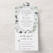 フローラホワイトローゼユーカリ結婚ズオールインワンI オールインワン招待状 (内側)