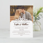 フローラホワイト半カスタム部写真 招待状 (スタンド正面)