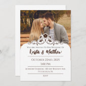 フローラホワイト半カスタム部写真 招待状 (正面/裏面)