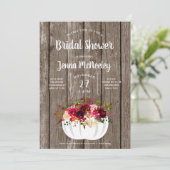 フローラホワイト素朴パンプキンブライダルシャワー 招待状 (スタンド正面)