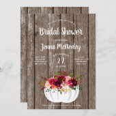 フローラホワイト素朴パンプキンブライダルシャワー 招待状 (正面/裏面)