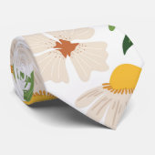 フローラホワイト自然デザインネックタイ ネクタイ (ロール)