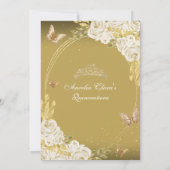 フローラホワイト金ゴールドティアラバタフライミキンセアニラ 招待状 (裏面)