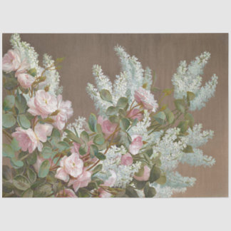 フローラホワイト&ピンクローズティッシュペーパー 薄葉紙