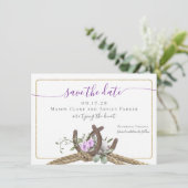 フローラホースシューズロープ写真で日付を保存 招待状 (スタンド正面)