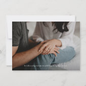 フローラホースシューズロープ写真で日付を保存 招待状 (裏面)