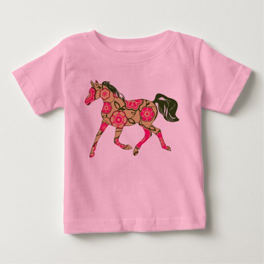 フローラホース乳児クリーパー ベビーTシャツ (正面)