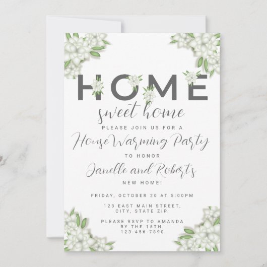 フローラホームエレガントスウィートホームハウスウォーミング 招待状 (正面)