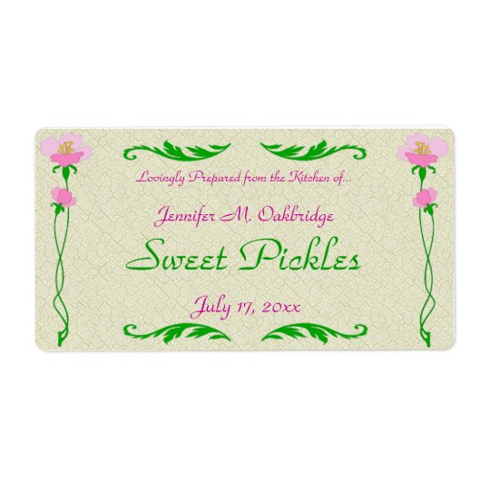 フローラホームキャニングJARラベルテンプレート ラベル (正面)