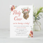 フローラホーリーカウウエスタンベビーガールシャワー 招待状 (スタンド正面)