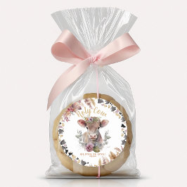 フローラホーリーカウファースト誕生日フェイスステッカー ラウンドシール