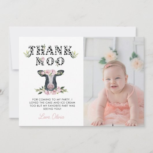 フローラホー感謝していモー誕生日 サンキューカード (正面)