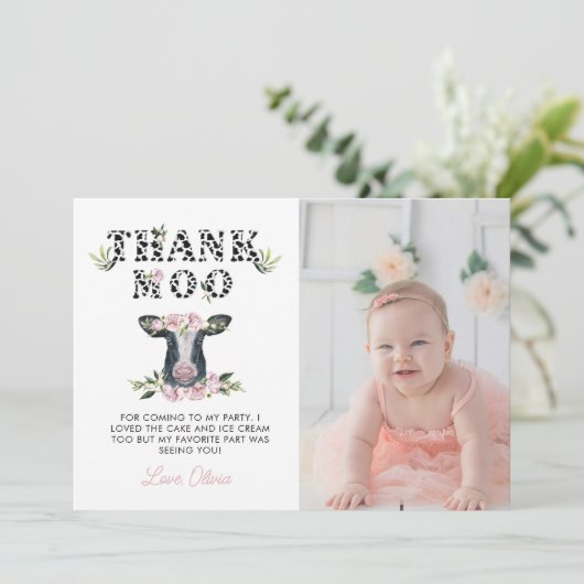 フローラホー感謝していモー誕生日 サンキューカード (スタンド正面)