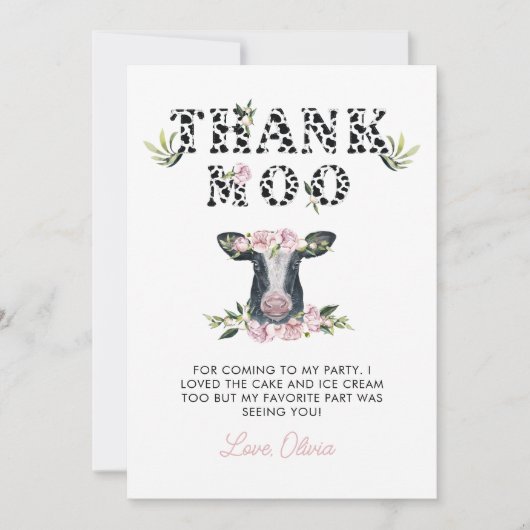 フローラホー感謝していモー誕生日 サンキューカード (正面)