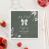 フローラボウウィンターガールグリーンベビーシャワーウェルカム スタンダードランチョンナプキン (インサイチュ)