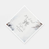 フローラボウウィンターガールベビーシャワーウェルカム スタンダードランチョンナプキン (角)