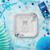 フローラボウウィンターガールベビーシャワーウェルカム ペーパープレート (パーティー)