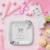 フローラボウウィンターガールベビーシャワーウェルカム ペーパープレート (パーティー)