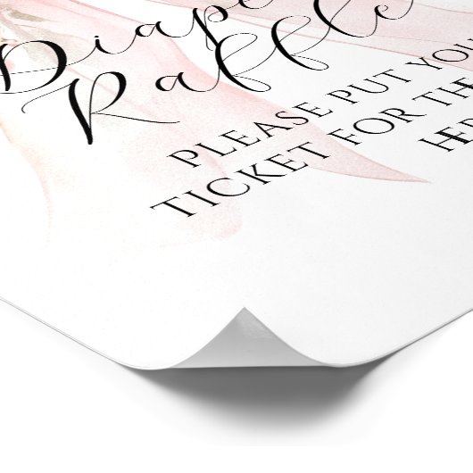 フローラボウエレガントフラワーガール赤ちゃんシャワーおむつ ポスター (角)