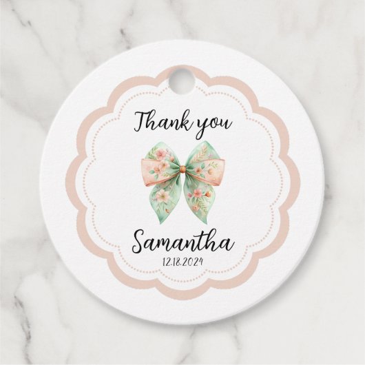 フローラボウサンキューメッセージカード フェイバータグ (正面)