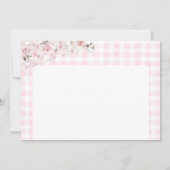 フローラボウピンクカボチャ女の子ベビーシャワー サンキューカード (裏面)